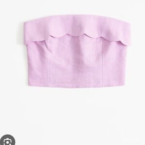 Abercrombie & fitch linen scallop strapless top NWOT